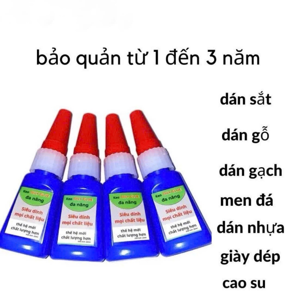 4 Lọ keo dán vạn năng 401 Oily Glue siêu chắc 20ml dán gỗ nhựa kim loại cao su cực tốt 6913