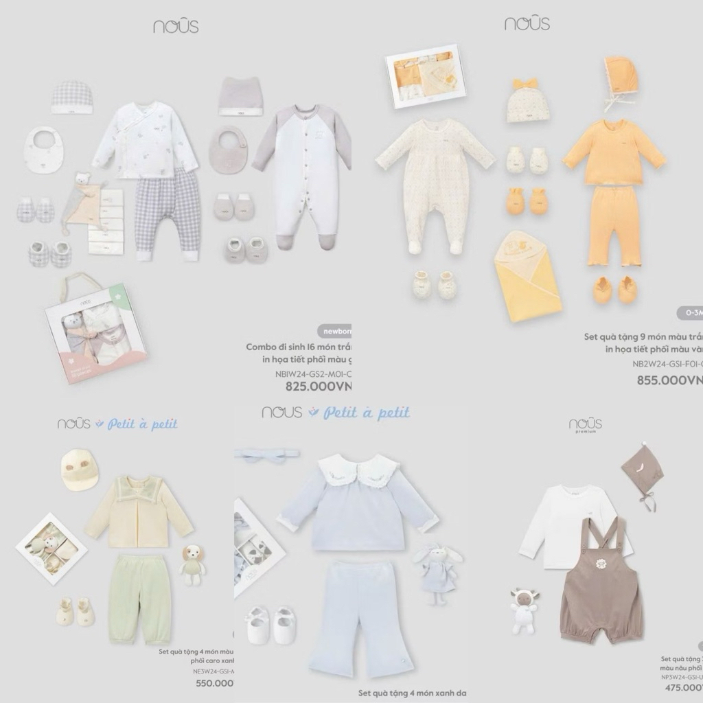 (Nhùn nhùn)NOUS Set quà tặng cho bé từ sơ sinh -2 tuổi