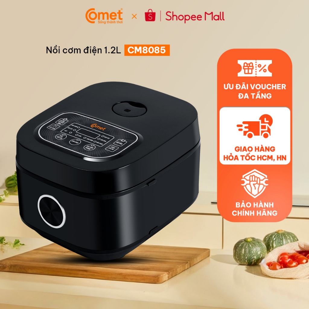 [Hỏa tốc HCM] Nồi Cơm Điện Tử 1,2L COMET 500w, 11 chức năng, chống dính -1 đổi 1 30 ngày - CM8085