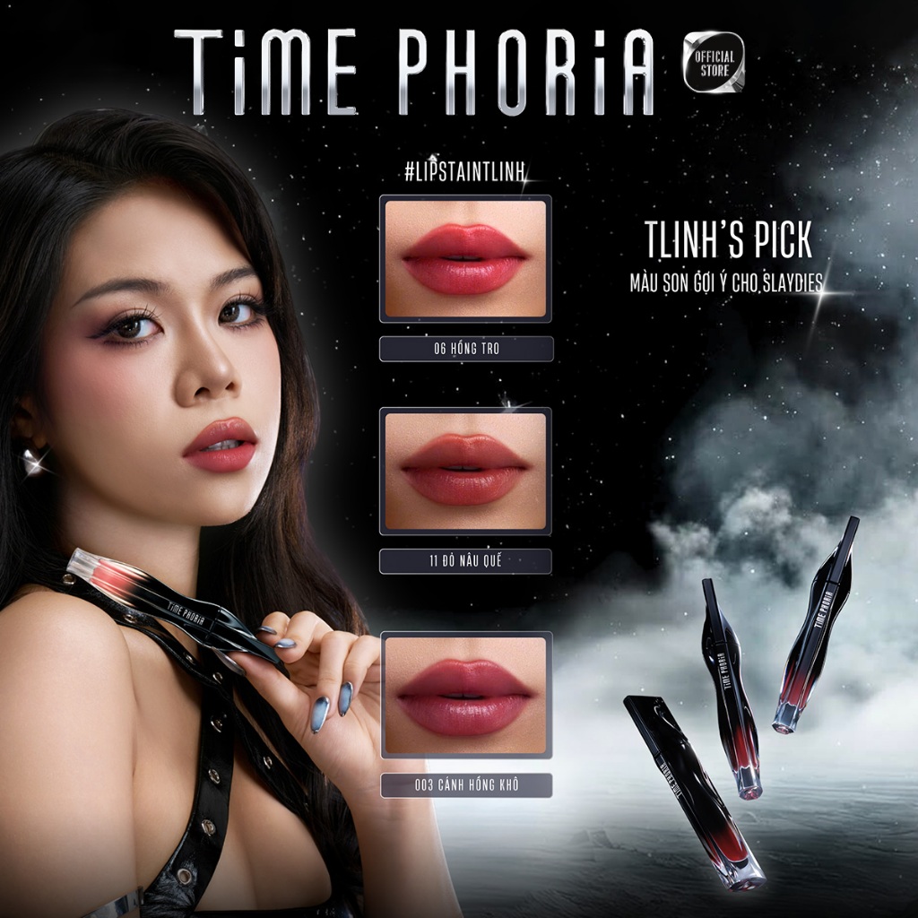TIMEPHORIA 【2pcs dicscount】STELLAR DUST LIP STAIN LIPSTICK son chính hãng 5ML
