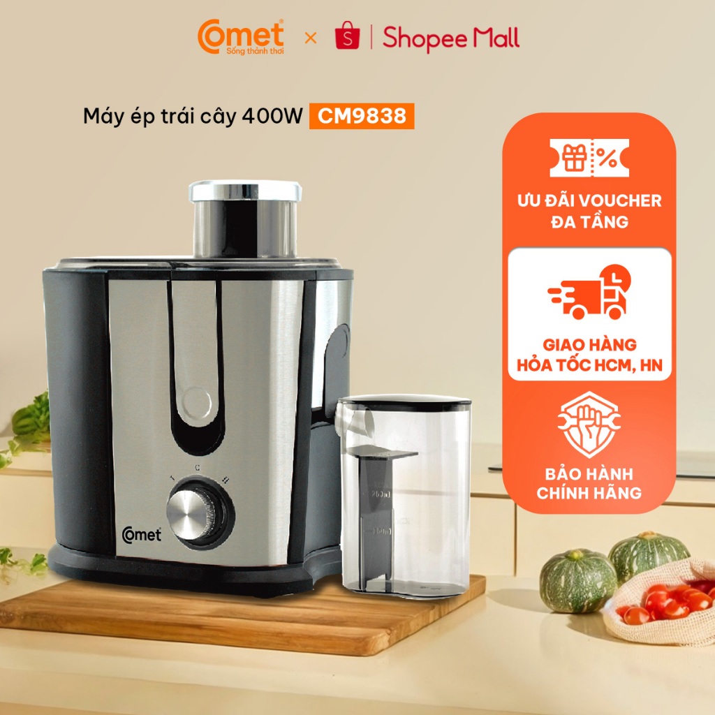 [Hỏa tốc HCM] Máy ép trái cây 400W COMET - CM9838