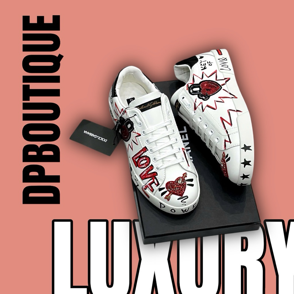 [ DPBoutique.hn 2 ] - Giày Sneaker Trắng Hoạ Tiết Đỏ Ngôi Sao Đen Nổi Bật [ Full Box ]