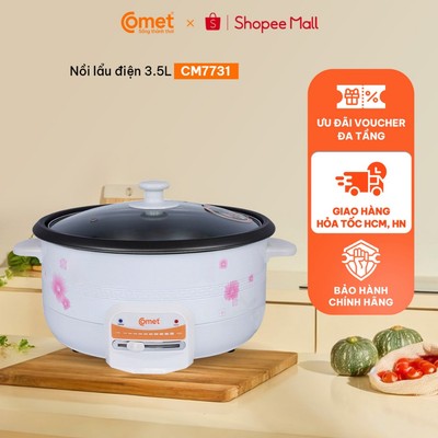 [KHO HCM] Nồi lẩu điện 3,5L COMET CM7731 công suất 1300w, Chống dính dễ vệ sinh - CM7731
