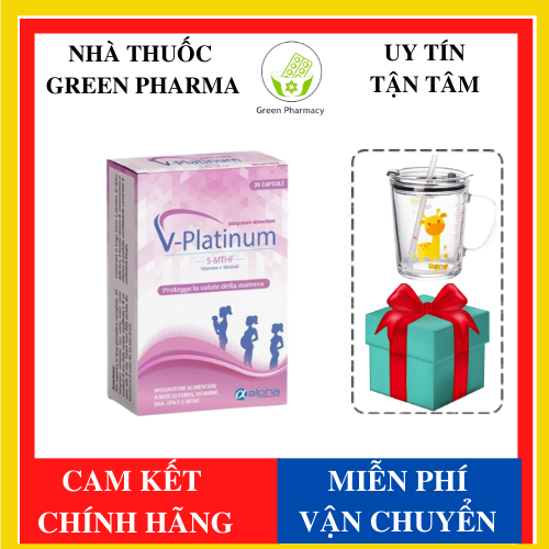 V-Platinum 5-MTHF - Bổ Sung Acid Folic / Folate, Sắt, Vitamin Tổng Hợp, Hỗ Trợ Sinh Sản - 30 Viên