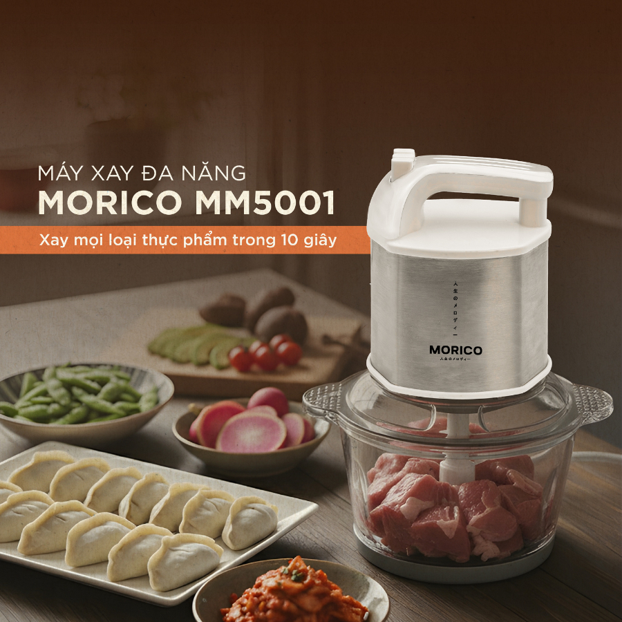 Máy Xay Thịt Đa Năng MORICO MM5001 | 2 Cối 2L & 3L, 2 Bộ Lưỡi Dao Inox, Xay Mịn Nhanh Chóng | BigBuy360 - bigbuy360.vn
