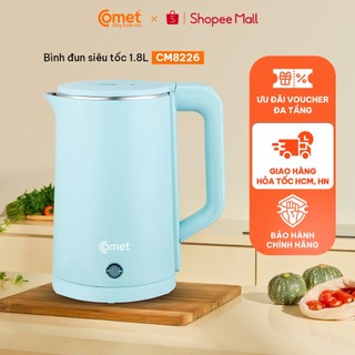 Bình đun siêu tốc 2 lớp 1.8l màu xanh mint comet - cm8226