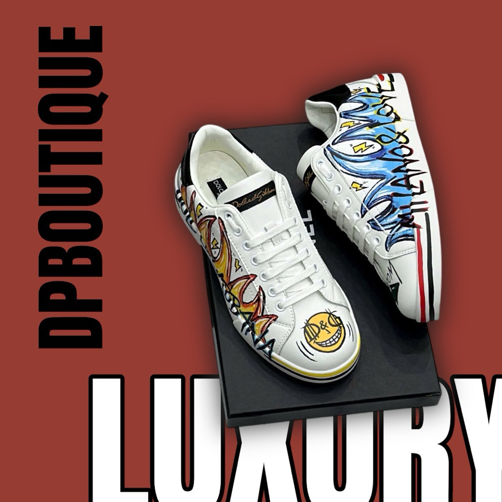 [ DPBoutique.hn 2 ] - Giày Sneaker Trắng Hoạ Tiết Lửa Nước Chất Chơi - [ Full Box ]