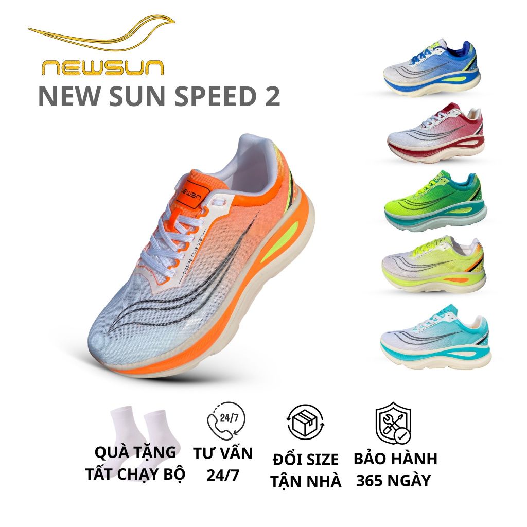 NewSun Giày Thể Thao Chạy Bộ NewSun Speed 2 – Đệm SCF EVA, Hỗ Trợ Giảm Chấn, Lưới Thoáng, Chạy Bền, 