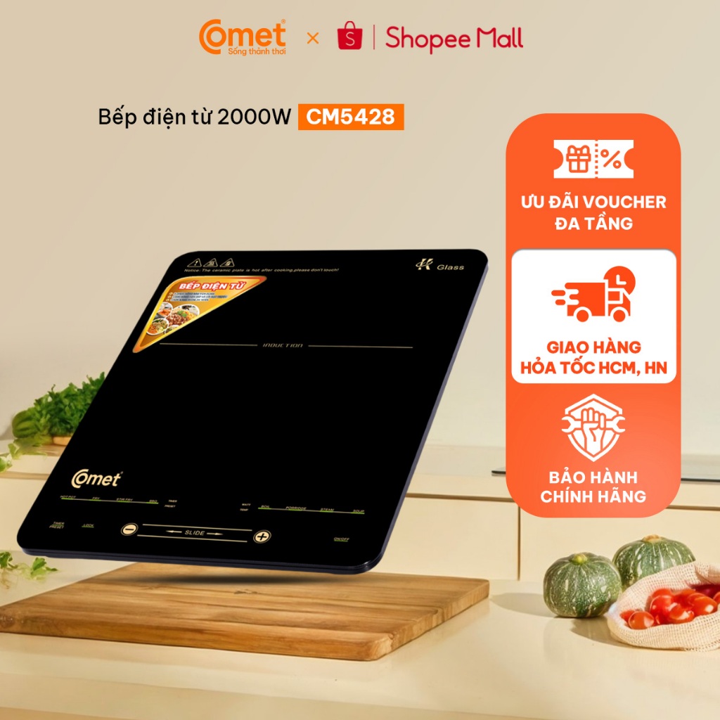 [KHO HN] Bếp điện từ cảm ứng siêu mỏng 2000W COMET - CM5428