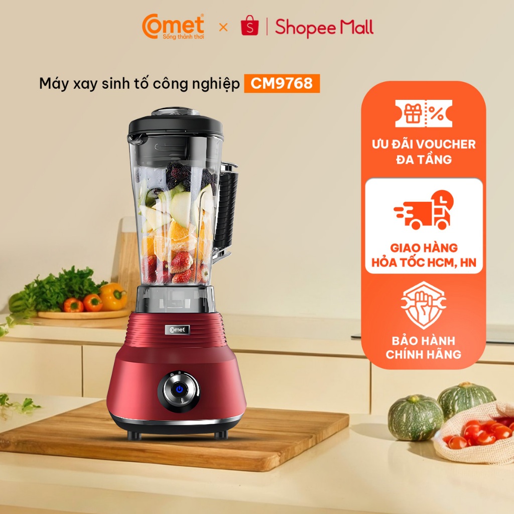 Hỏa tốc HCM - Máy xay sinh tố công nghiệp 1700W COMET - CM9768
