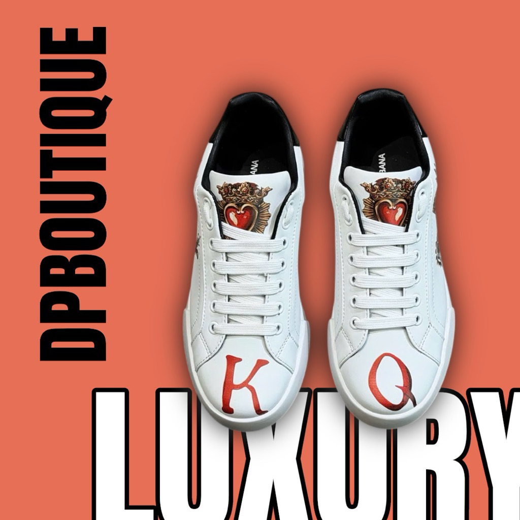 [ DPBoutique.hn 2 ] - Giày Sneaker Trắng Hoạ Tiết Chữ K Q In Hình Thiên Thần - [ Full Box ]
