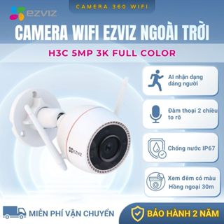 Camera Wifi Ezviz H3C 5MP 3K Full Color, Đàm Thoại 2 Chiều, Cảnh Báo Bằng Còi Và Đèn,Chống Nước IP67