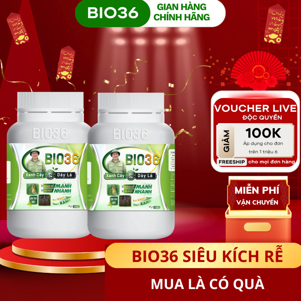 BIO36 - Combo 2 Hũ Kích Rễ Bio 36 Bung Rễ Mạnh Đi Đọt Nhanh
