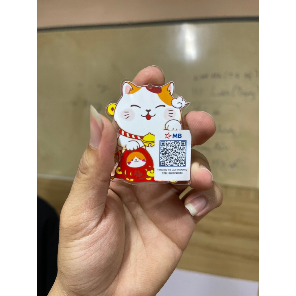 🔥 MÓC KHOÁ QR DECOR – MÓC KHOÁ QR MICA IN UV – MÓC KHOÁ QR DỄ THƯƠNG - MÓC KHOÁ MÈO THẦN TÀI DỄ THƯƠ