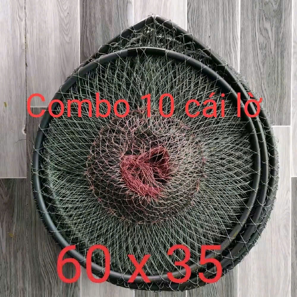 Lờ cá lóc COMBO 10 cái của Lờ cá Ngân Đạt Dài 60 Rộng 35_Vành 9 LY _ Hôm độ 6 (Không kèm cây)