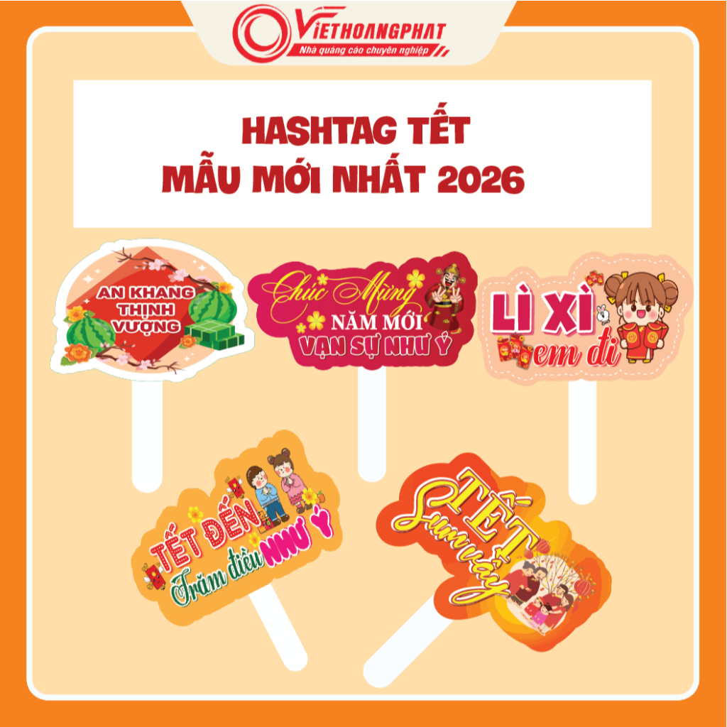 Hashtag Tết 2026, Bảng cầm tay chụp ảnh Tết, hashtag cầm tay chúc mừng năm mới, hashtag tất niên côn