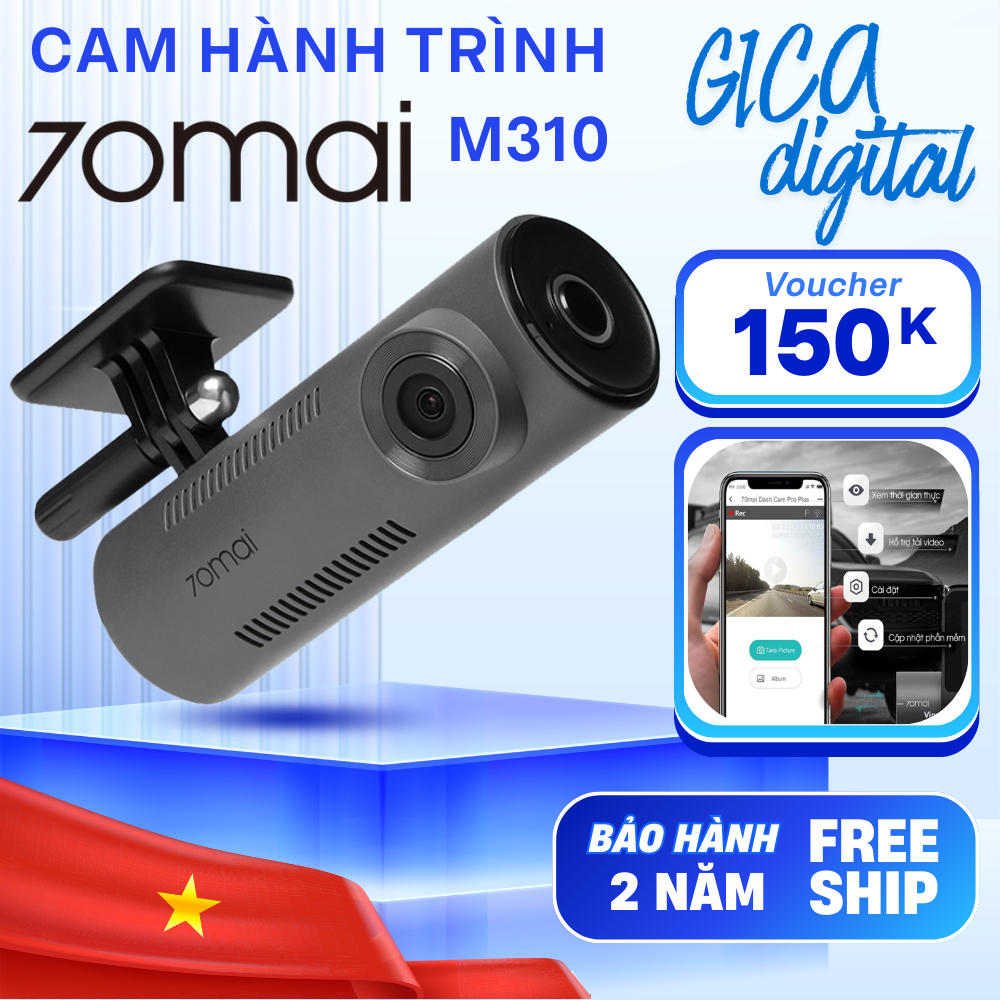 Camera Hành Trình 70Mai Dash Cam M310 Bản Quốc Tế Phát Hiện Va Chạm Giám Sát Đỗ Xe 24h Kết Nối Wifi