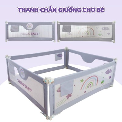 Chặn giường cho bé, thanh chắn nâng hạ 2 bên, dễ dàng lắp đặt size 180cm, 200cm Mastela 0322-4BB-015