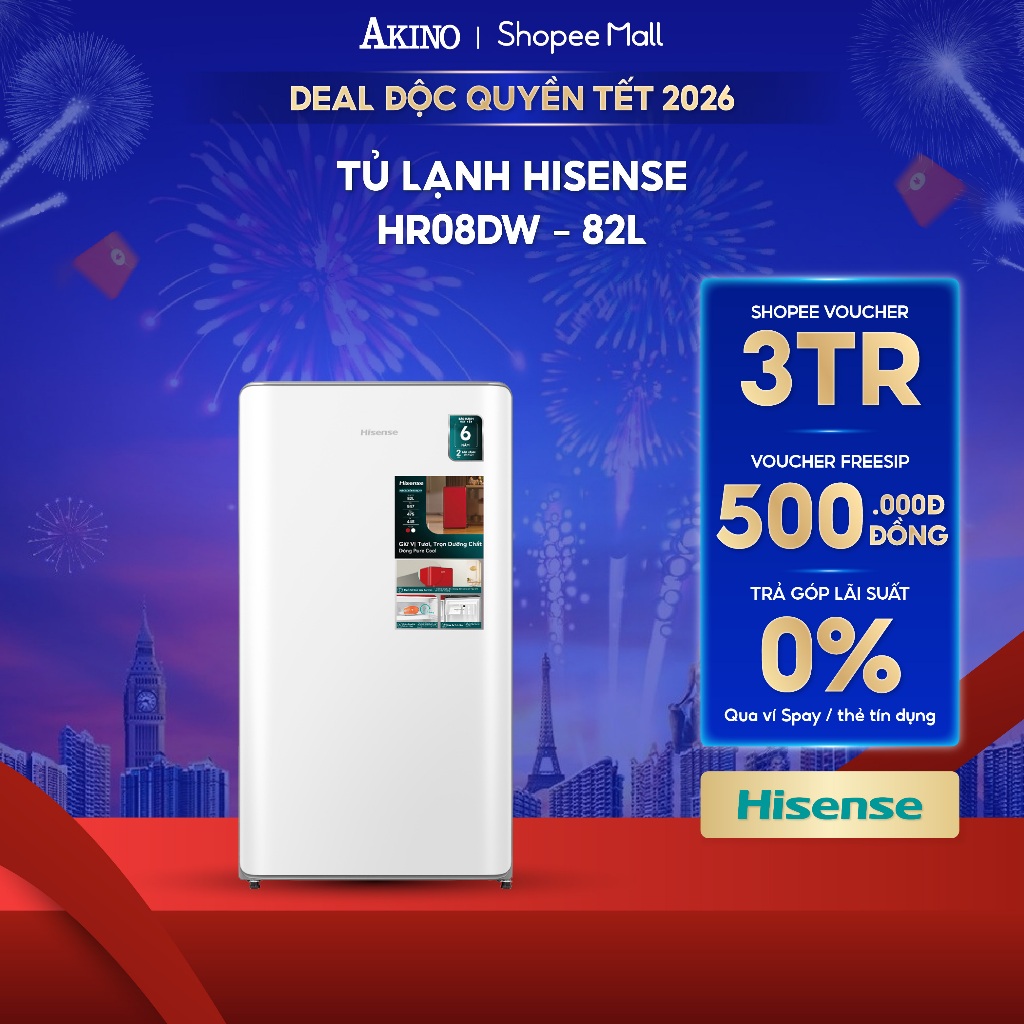 Tủ Lạnh Hisense 82 Lít HR08DW - Hàng Chính Hãng
