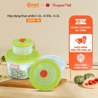 Bộ hộp nhựa đựng thực phẩm comet 3 hộp tròn ch16-16