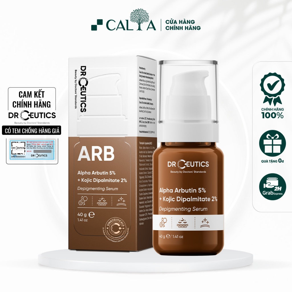 Tinh Chất Serum DrCeutics Alpha Arbutin 5% + Kojic Dipalmitate 2% Làm Sáng Da, Mờ Thâm Nám 40g