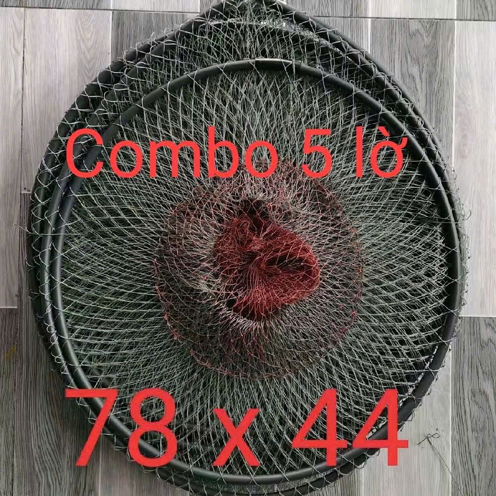 Lờ cá lóc COMBO 5 cái của Lờ cá Ngân Đạt Dài 78 Rộng 44_Vành 10 LY _ Hôm độ 6 (Không kèm cây)