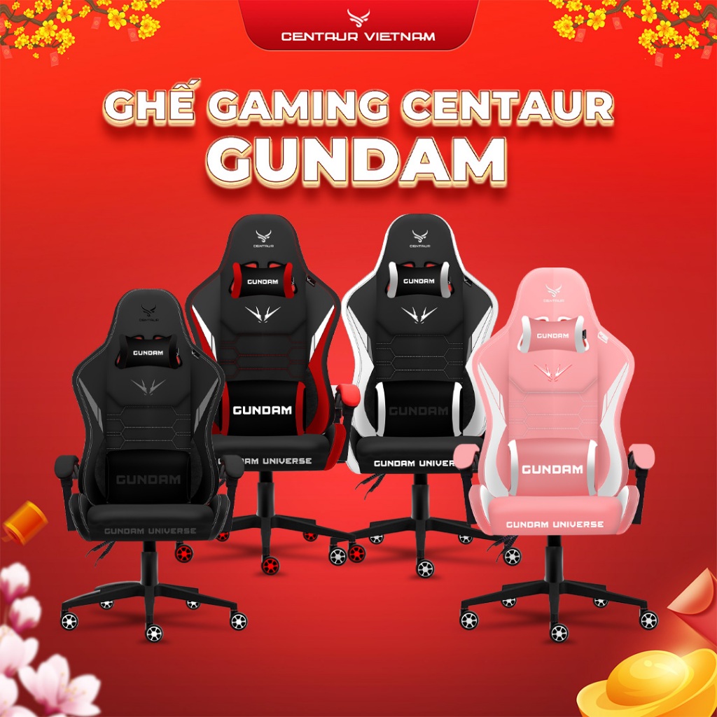 [Tặng Lót Chuột] Ghế Gaming Centaur Gundam | Khung chân kim loại, Da PU, Cơ ngả 135 độ - Centaur Việ
