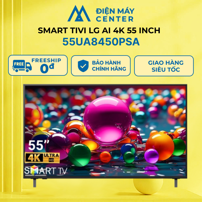 Smart Tivi LG AI 4K 55 inch 55UA8450PSA - Miễn phí giao hàng và lắp đặt để bàn