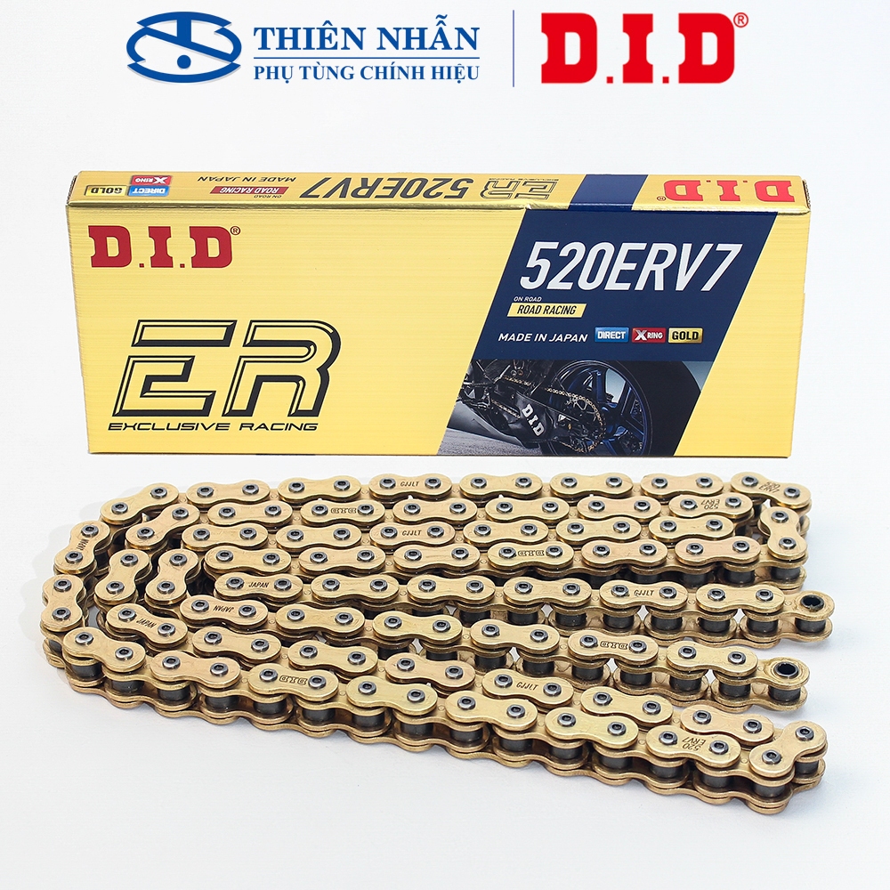 Sên moto DID 520ERV7-120ZB Gold&Gold (600cc - 1000cc) Made in Japan