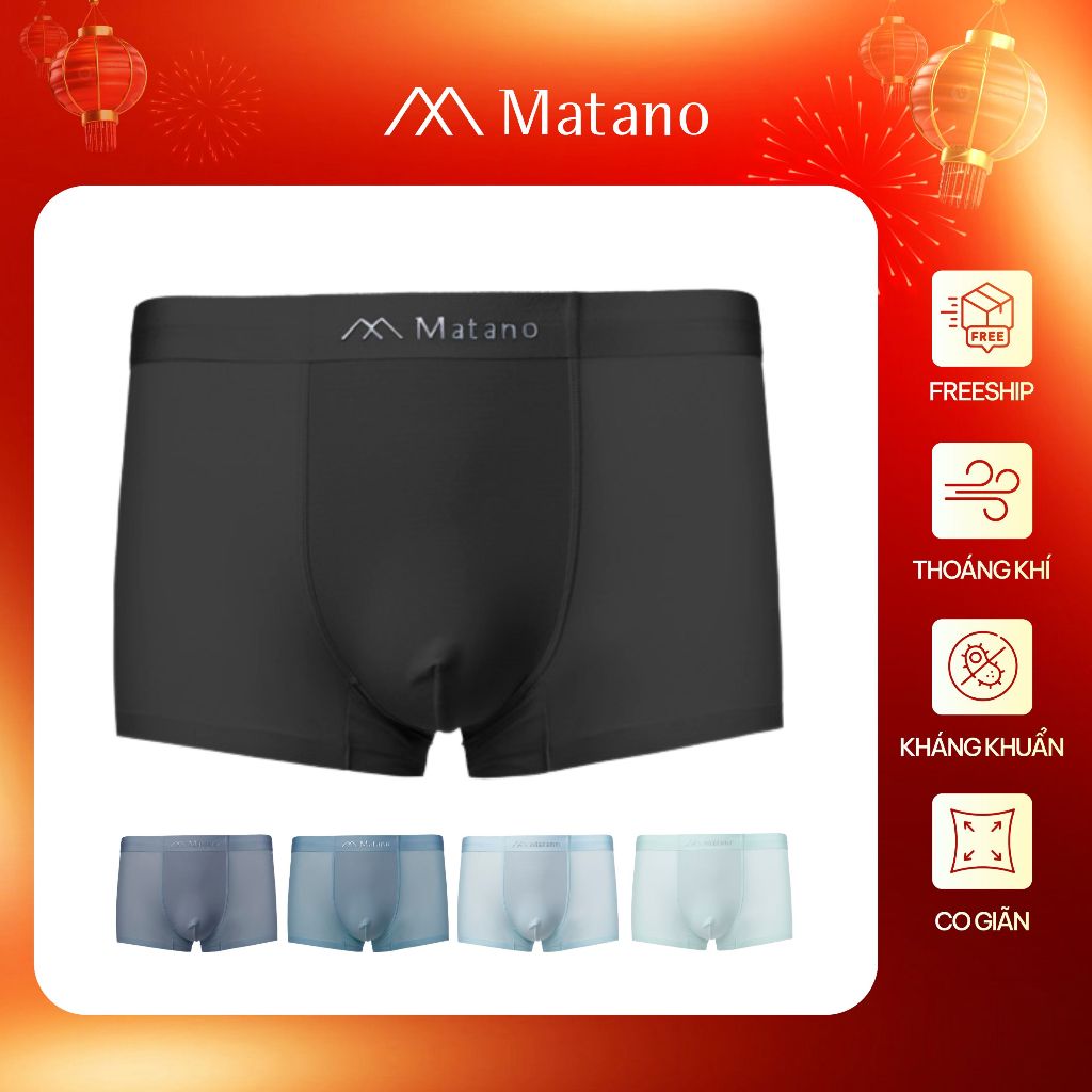 Quần lót boxer nam lụa băng cao cấp MATANO QL065 mặc mát, co giãn, không lộ viền, thoải mái cả ngày