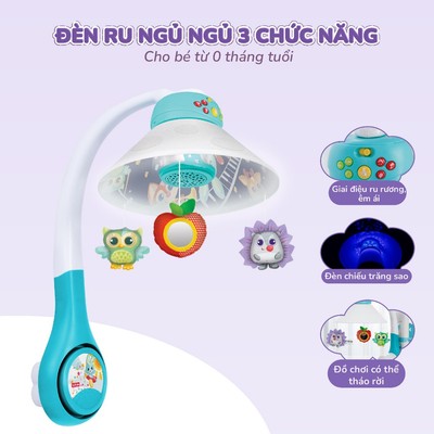 Đồ chơi treo nôi cũi, xe đẩy có nhạc trắng ru ngủ, đèn cú mèo Winfun kích thích phát triển thị giác