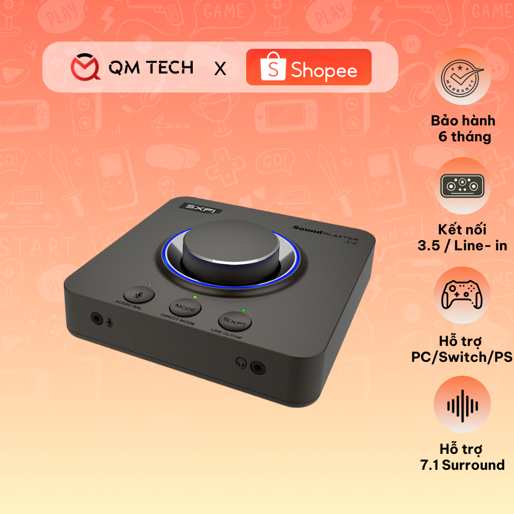 Soundcard chơi game Creative SoundBlaster X4 - QMTECH STORE