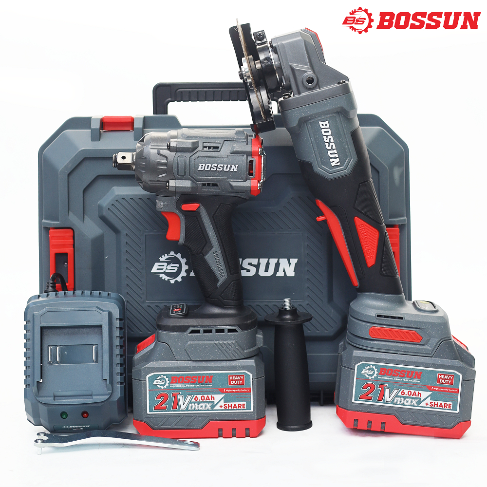 [ FREE SHIP] COMBO BOSSUN Máy mài pin BOSSUN M21B-AG100PRO+Máy siết bulong pin BOSSUN M21B-IW400N