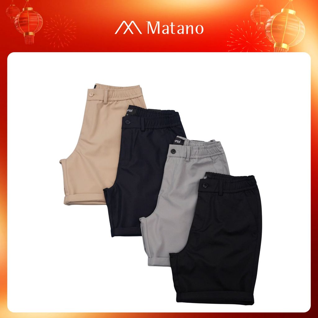 Quần Short Nam MATANO Trơn Lưng Thun Cài Nút Form Regular basic, nhiều màu, trẻ trung,dễ phối đồ QS0
