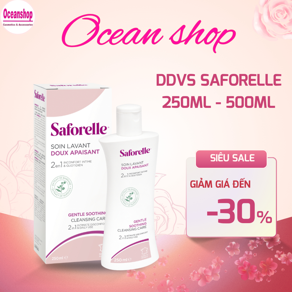Dung dịch vệ sinh Saforelle 250ml - 500ml, Sản phẩm dịu nhẻ cho da (Bill mua ảnh bên cạnh)