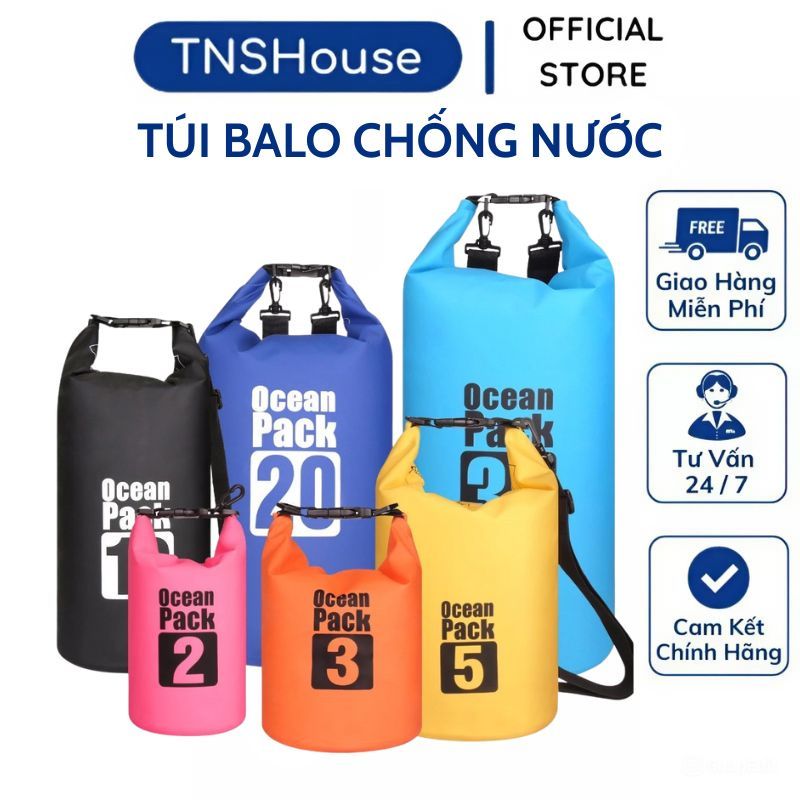 Túi Khô Chống Nước 10L  Balo Lặn Biển Ocean Pack Chống Thấm Tuyệt Đối Túi Đựng Đồ Đi Bơi Chèo Thuyền