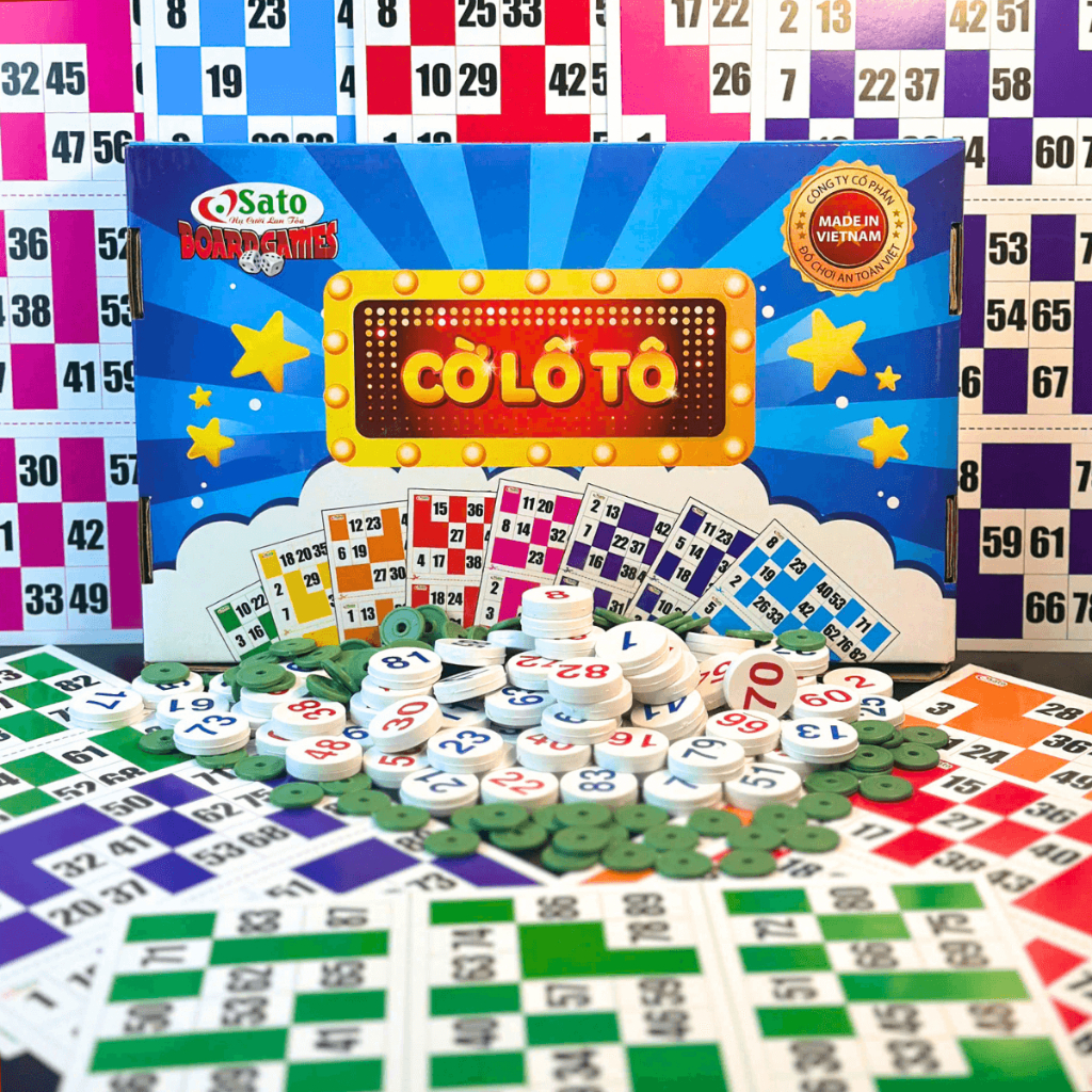 Bộ Đồ Chơi Cờ Lô Tô 90 Hạt In 2 Mặt Sắc Nét