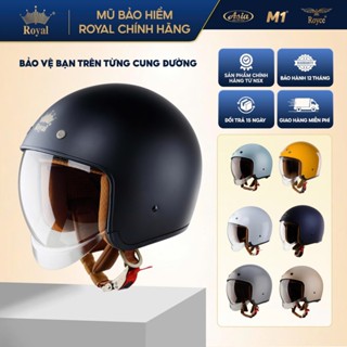 Mũ bảo hiểm 3/4 Royal M139 kính âm chính hãng cho nam và nữ đi xe máy bảo hành 12 tháng