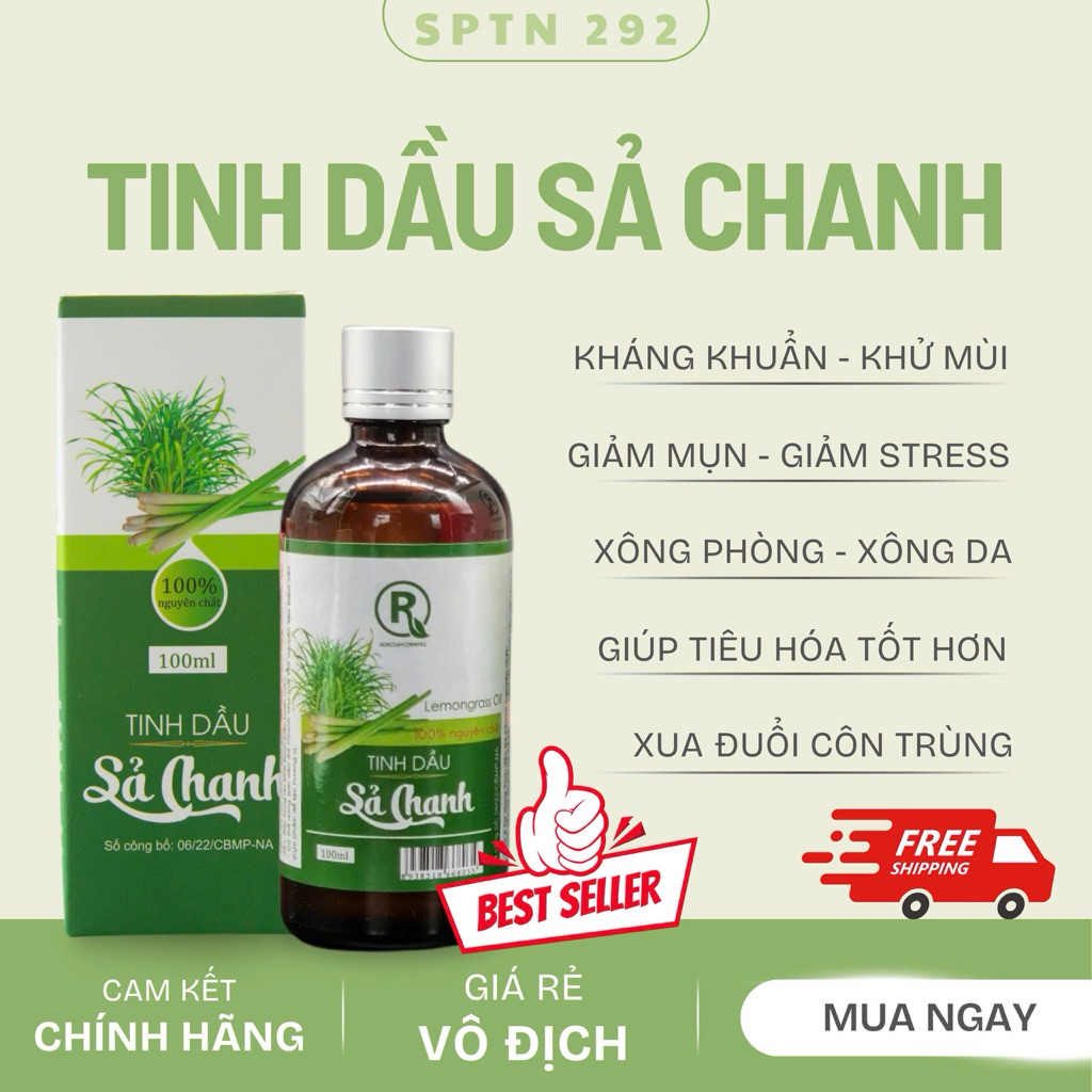 Tinh Dầu Sả Chanh nguyên chất khử mùi,đuỗi muỗi chai 100ml