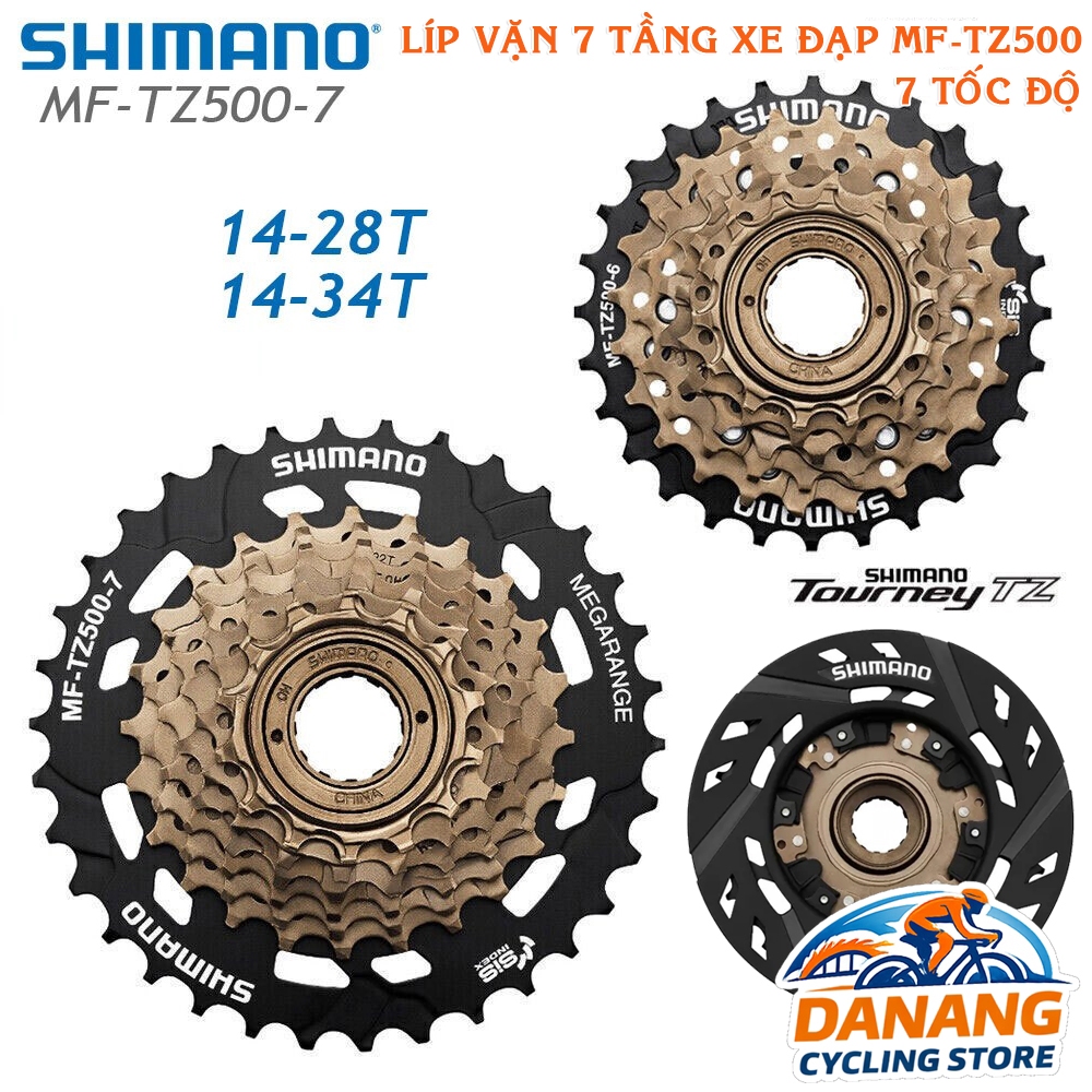 Líp Vặn 7 Tầng (Freewheel) Xe Đạp SHIMANO MF TZ500 14-28T / 14-34T – Chính Hãng, Không Hộp