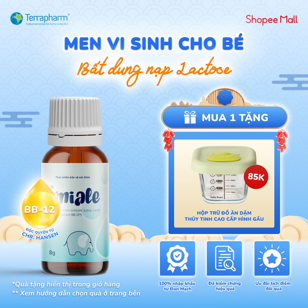 Lợi khuẩn sống, gắn đích IMIALE - Cải thiện bé bất dung nạp lactose, tiêu chảy, đi ngoài nhiều lần