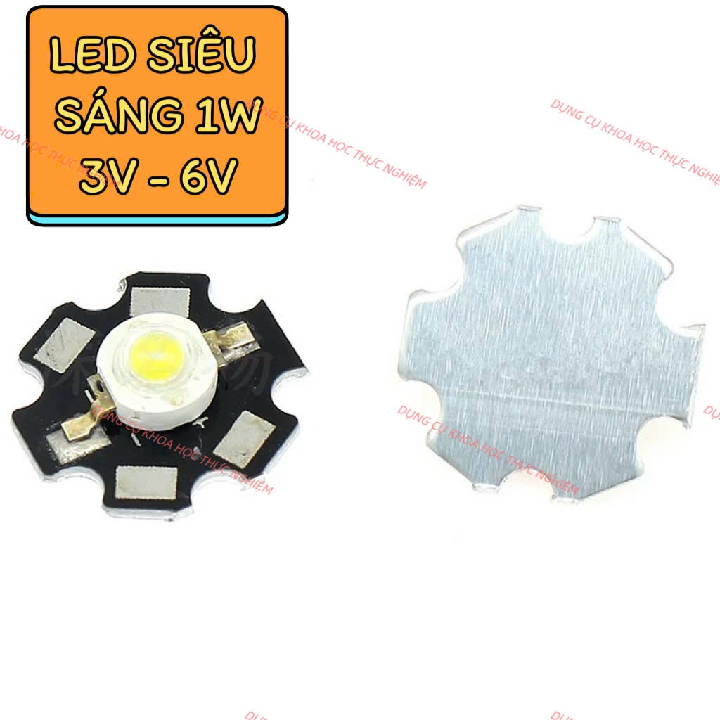 2 CÁI - Chip LED 1W 3V – 6V Siêu Sáng Gắn Đế Nhôm Tản Nhiệt – Linh Kiện Điện Tử DIY KH0644