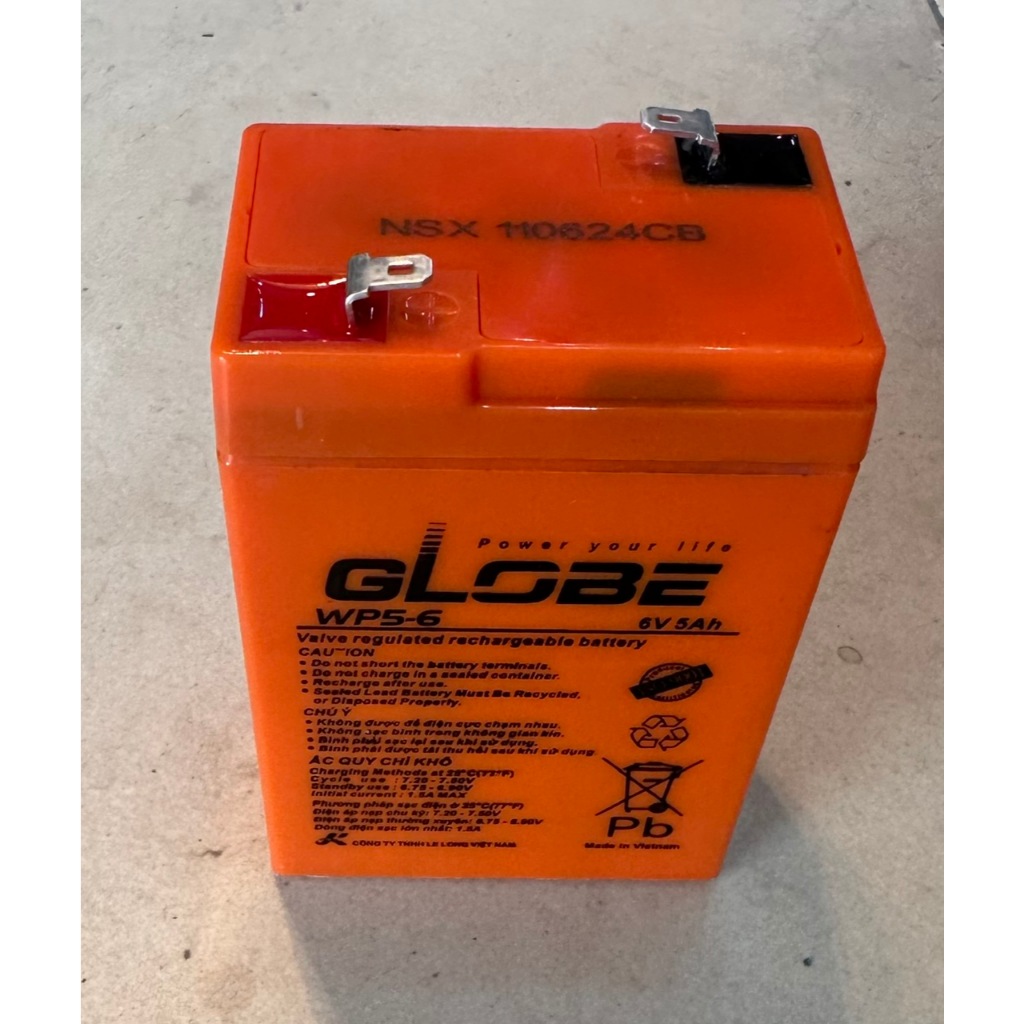 Ắc quy Globe 6V 5Ah - Ắc quy 5ah 6V Globe WP5-6