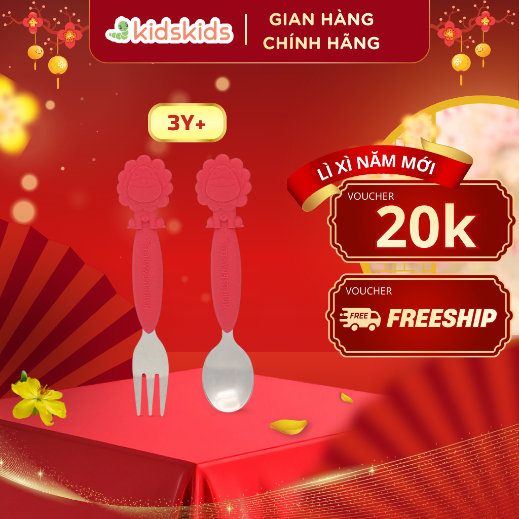 Bộ Thìa Nĩa Ăn Dặm Cho Bé Marcus & Marcus, Từ 3 Tuổi - Marcus