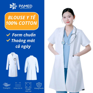 ÁO BLOUSE CAO CẤP PAMED - MÃ M3, BÁC SĨ NỮ , ĐỒNG PHỤC PHÒNG KHÁM, DƯỢC SĨ, SPA, THẨM MỸ CAO CẤP