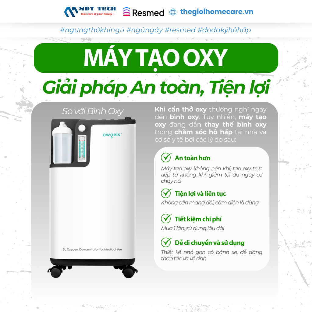 [HÀNG CHÍNH HÃNG] Máy tạo Oxy Owgels 5 Lít có xông khí dung OZ-5-01TW0 (thương hiệu Đức)
