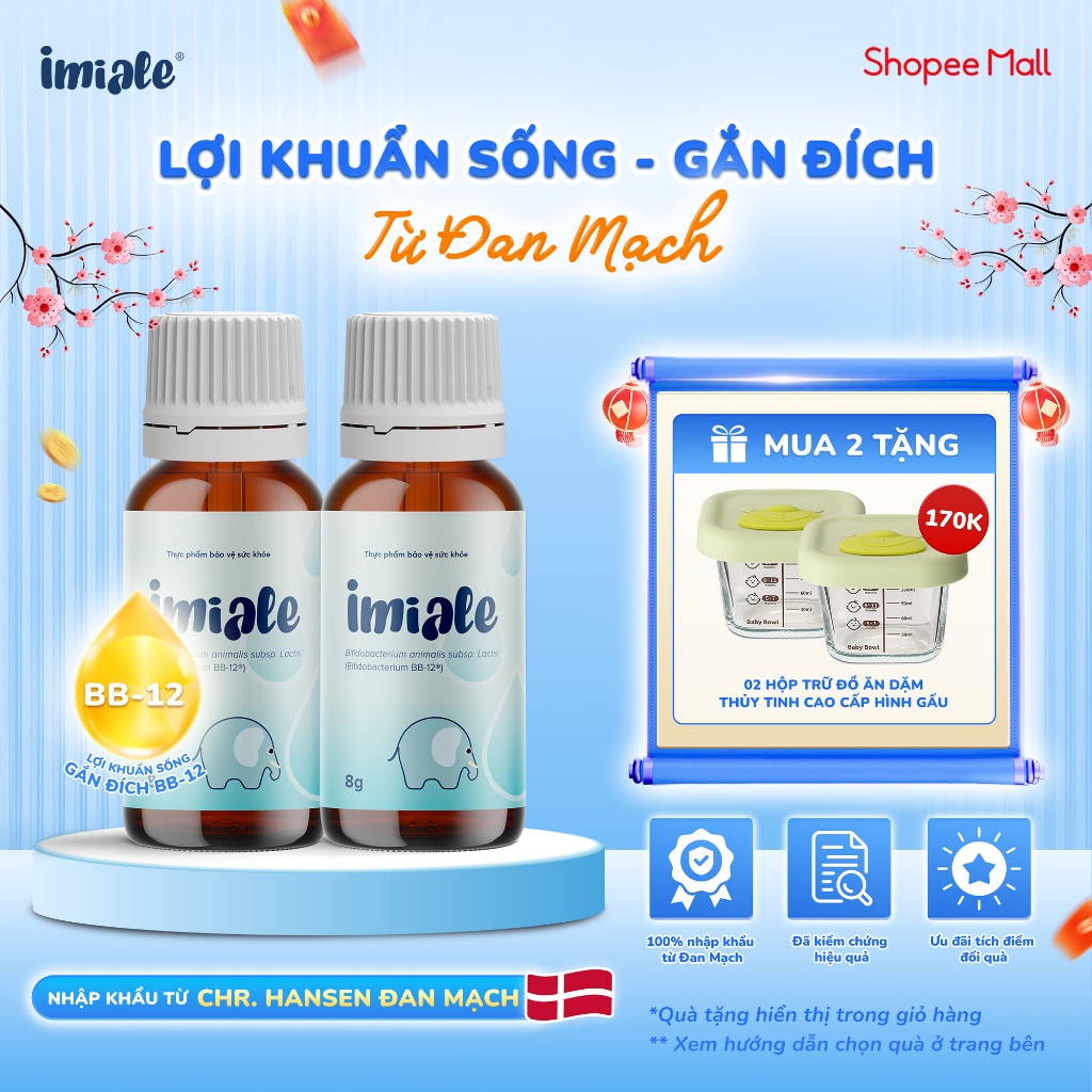 Combo 2 lọ Imiale - lợi khuẩn sống, gắn đích từ Đan Mạch