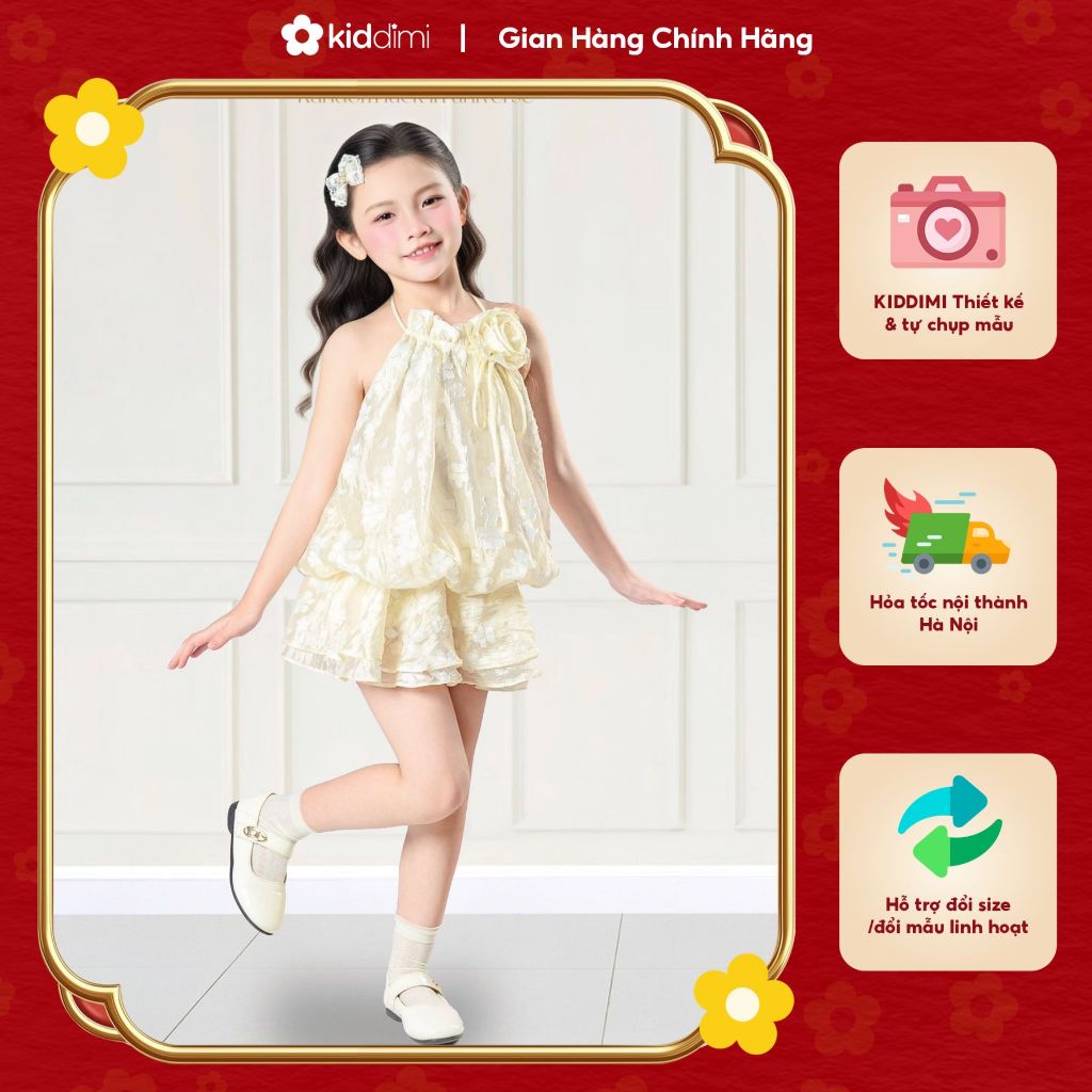 (Chính chủ KIDDIMI) Váy tiểu thư, điệu đà cho bé gái - có quần bảo hộ - LALIN DRESS