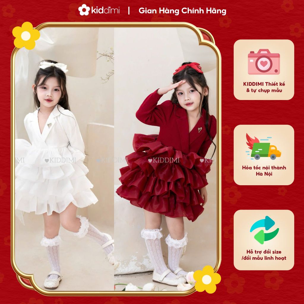 (Chính hãng KIDDIMI) Váy vest sang chảnh, bồng bềnh cho bé gái - MAKI DRESS