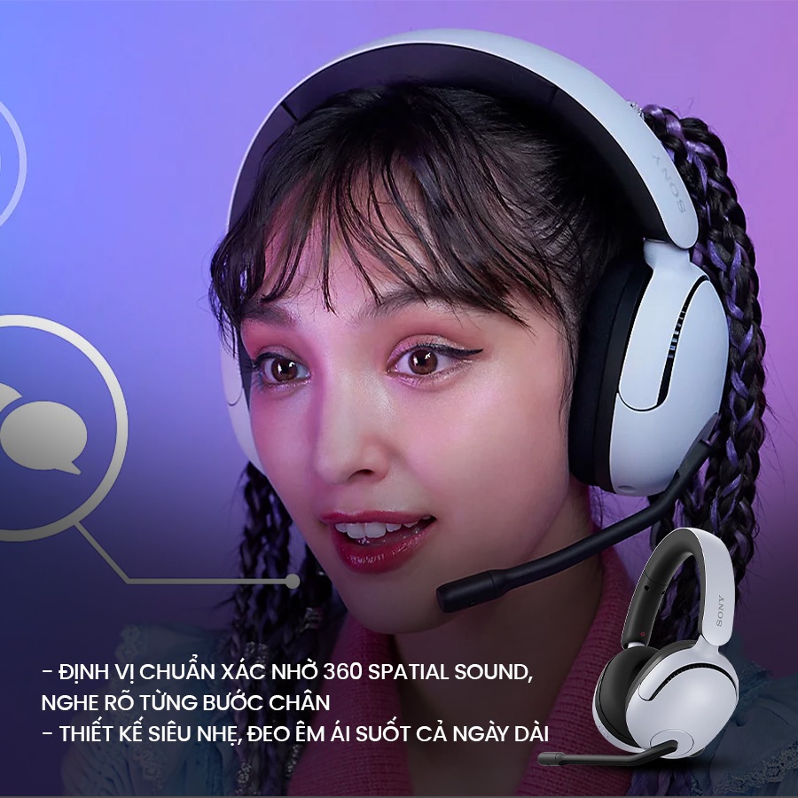 Tai nghe bluetooth Sony INZONE H5 chuyên game, âm thanh vòm sống động, mic lọc ồn | BigBuy360 - bigbuy360.vn